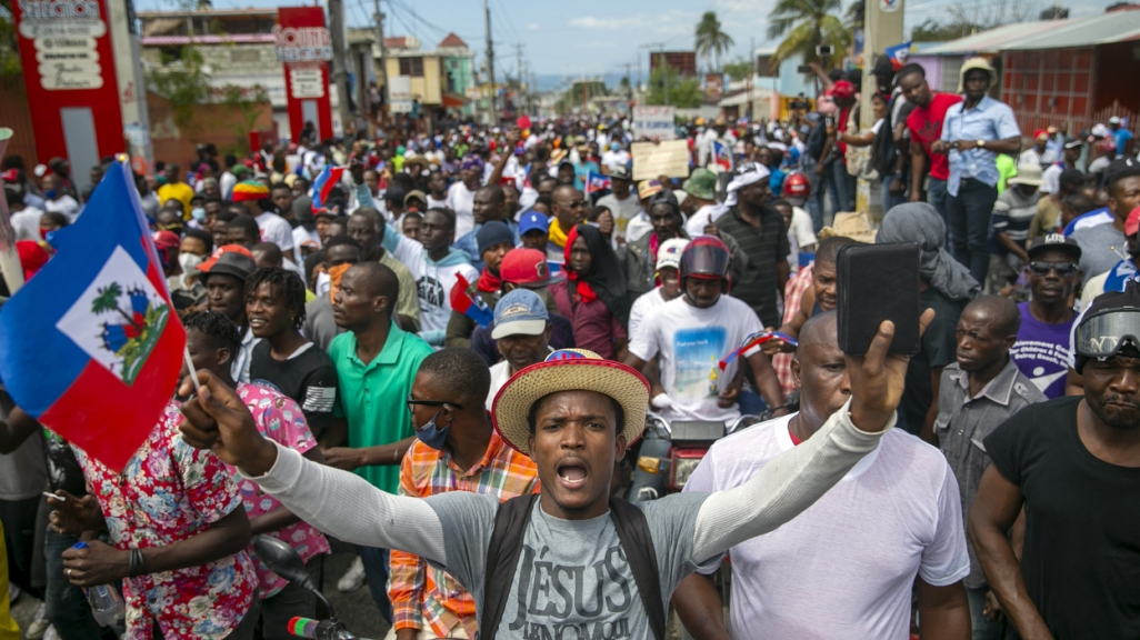 A protest in Haiti. (AP)