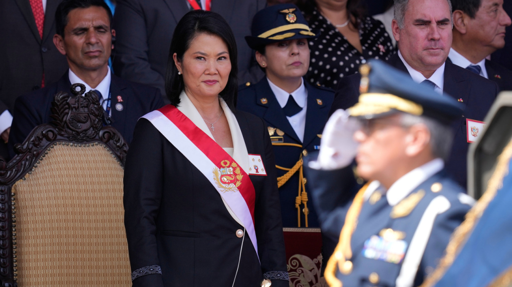 Keiko Fujimori at Peru's independece day parade.