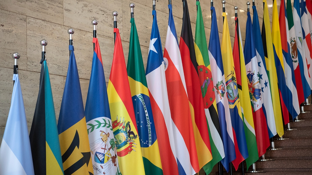 Latin American and Caribbean flags. (AP)