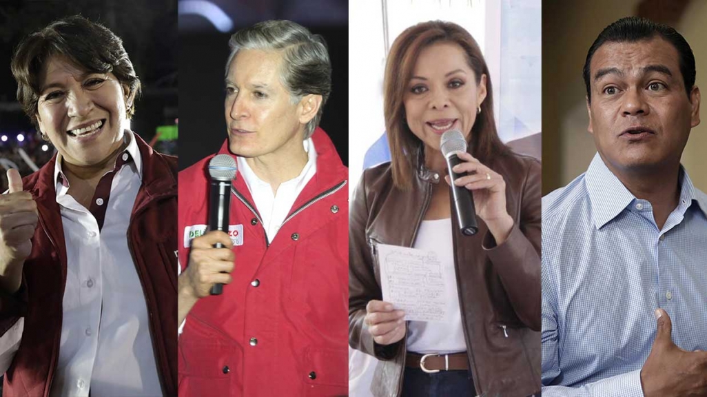 Delfina Gómez (MORENA), Alfredo del Mazo (PRI), Josefina Vázquez Mota (PAN), Juan Zepeda (PRD)