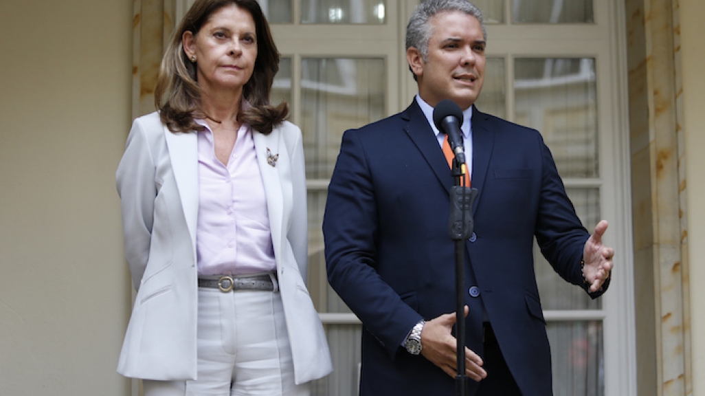 Colombian politicians Marta Lucía Ramírez and Iván Duque (AP)