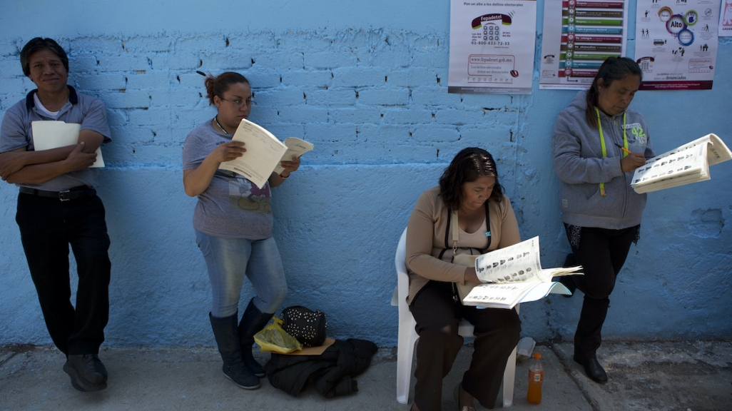 Observers for political parties at a Mexican election. (AP)