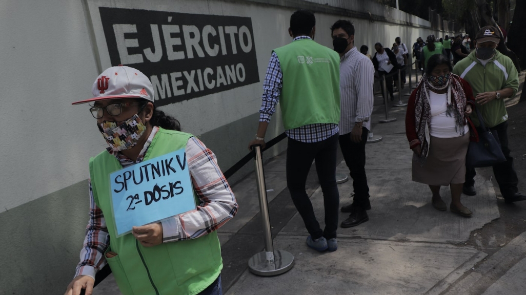 A vaccination site offering Sputnik V in Mexico. (AP)