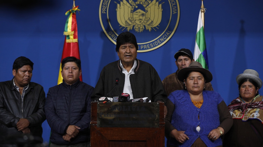 Evo Morales resigned November 10.