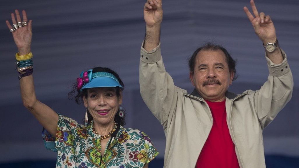 Nicaraguan President Daniel Ortega and First Lady Rosario Murillo.