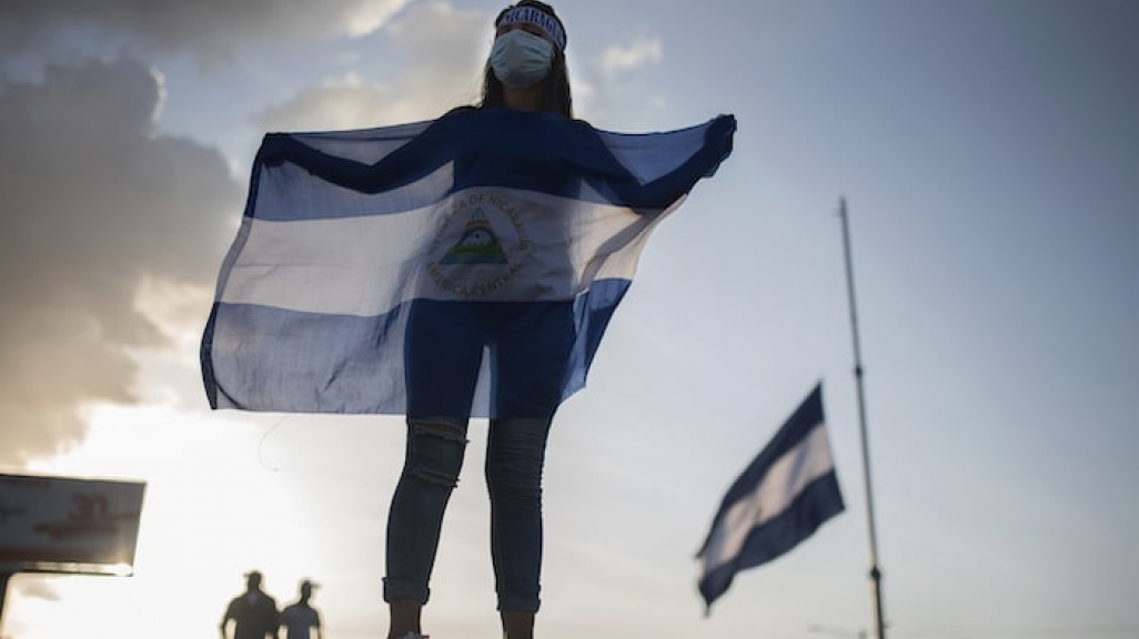 A protestor in Managua, Nicaragua. (AP)