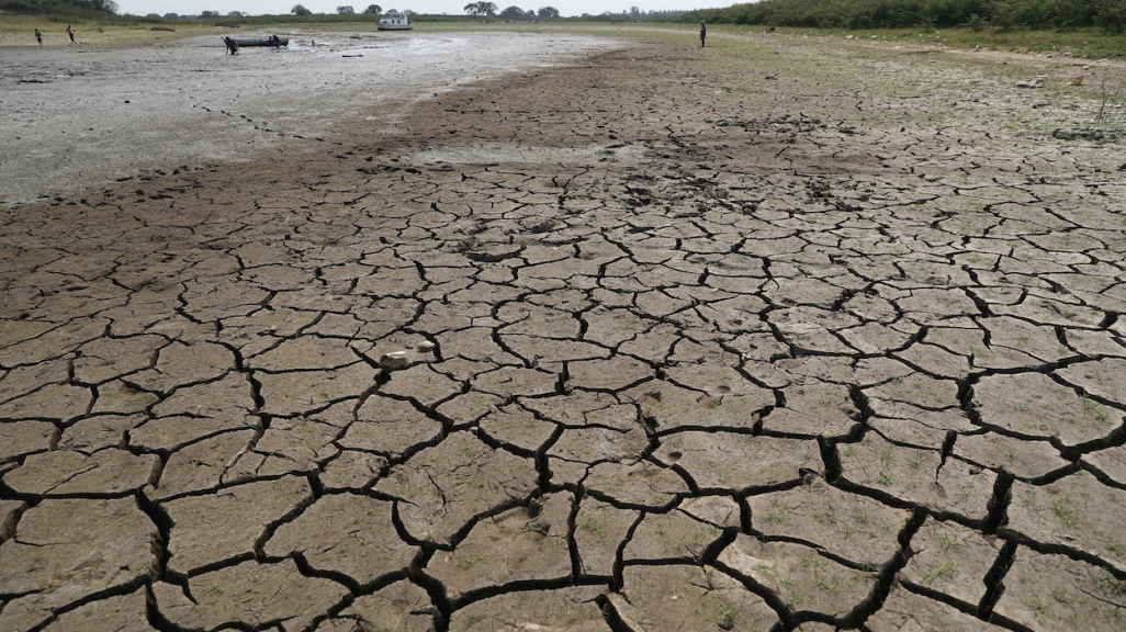 A dried riverbed in Paraguay. (AP)