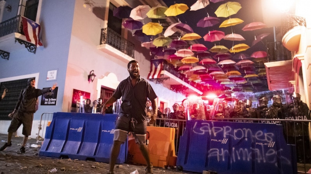 Protestors in San Juan. (AP)