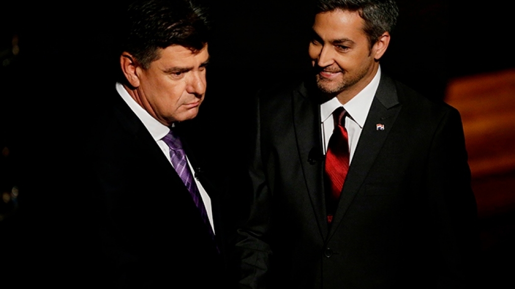 Paraguayan presidential candidates Efrain Alegre and Mario Abdo Benitez