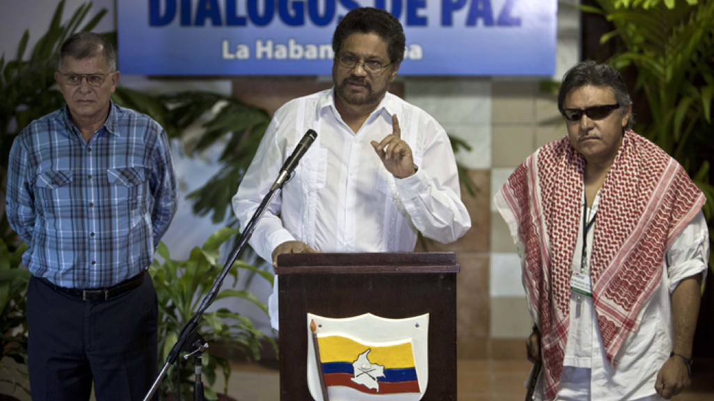Chief FARC negotiator Iván Márquez in Havana 2014.