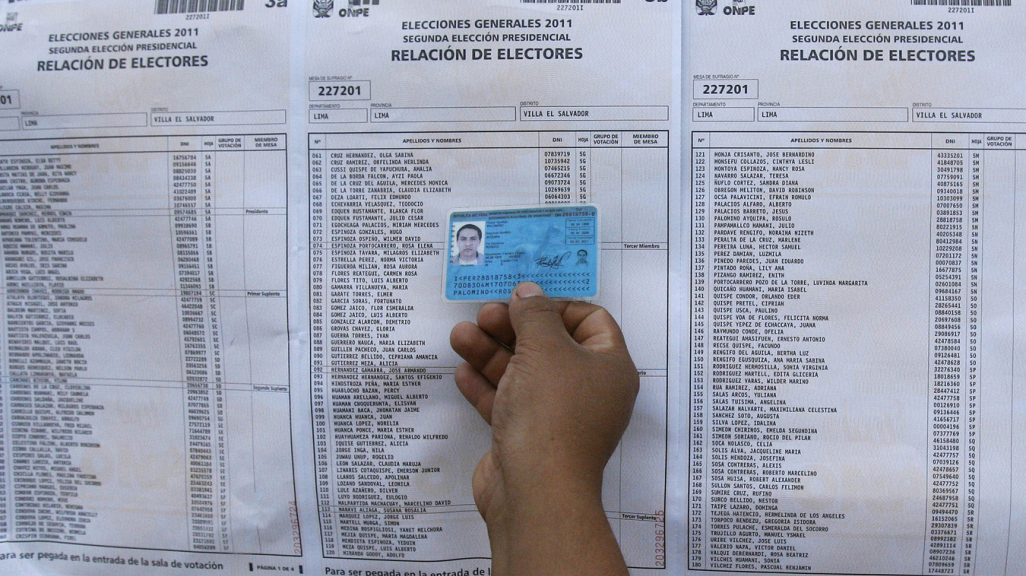 A voter card in Peru. (AP)