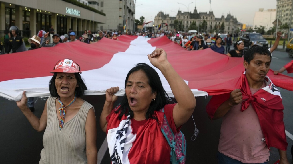 Protesters in Peru. (AP)