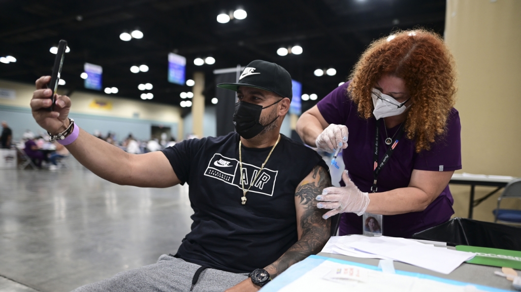 A Puerto Rican gets vaccinated. (AP)