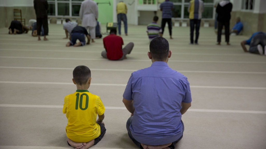 Syrian refugees attends prayer at a mosque in Sao Paulo, Brazil