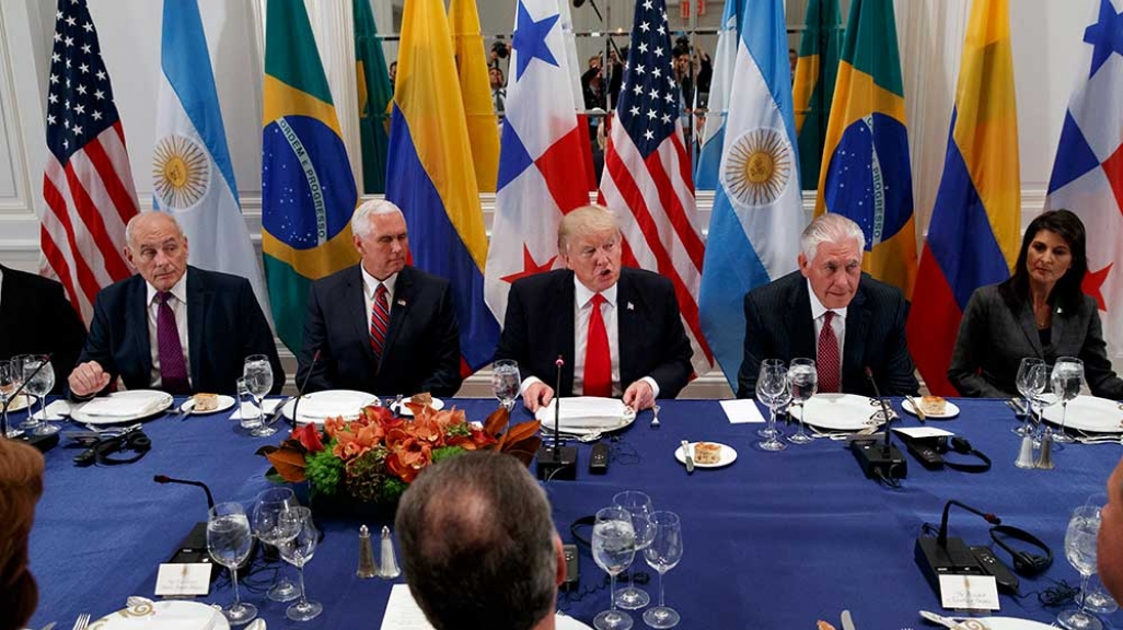 Donald Trump dines with Latin American leaders