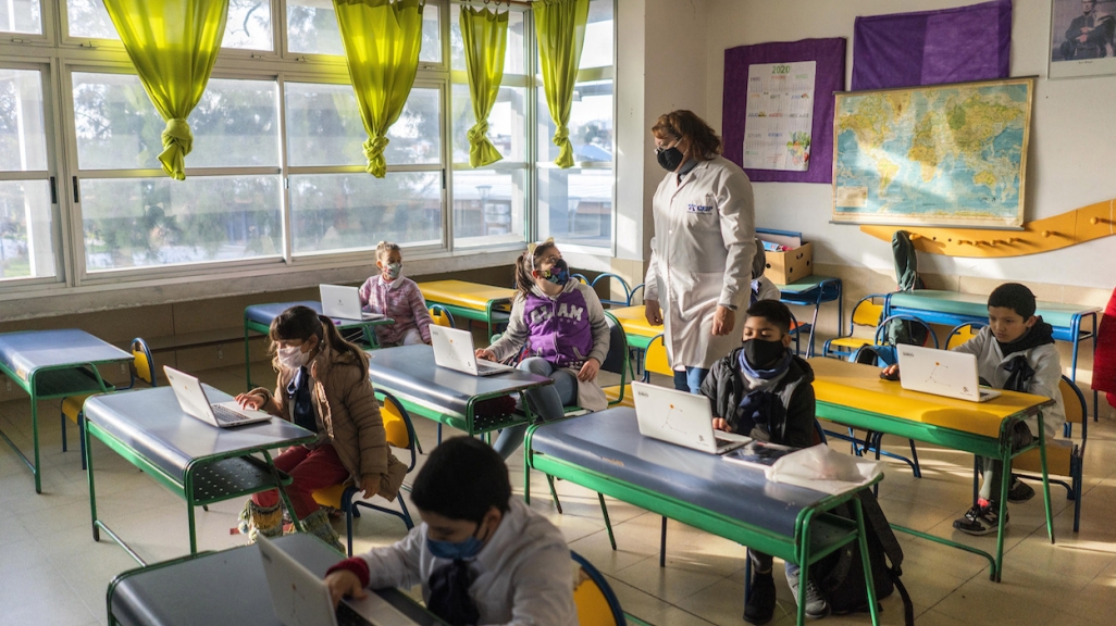 A reopened Montevideo public school. (AP)