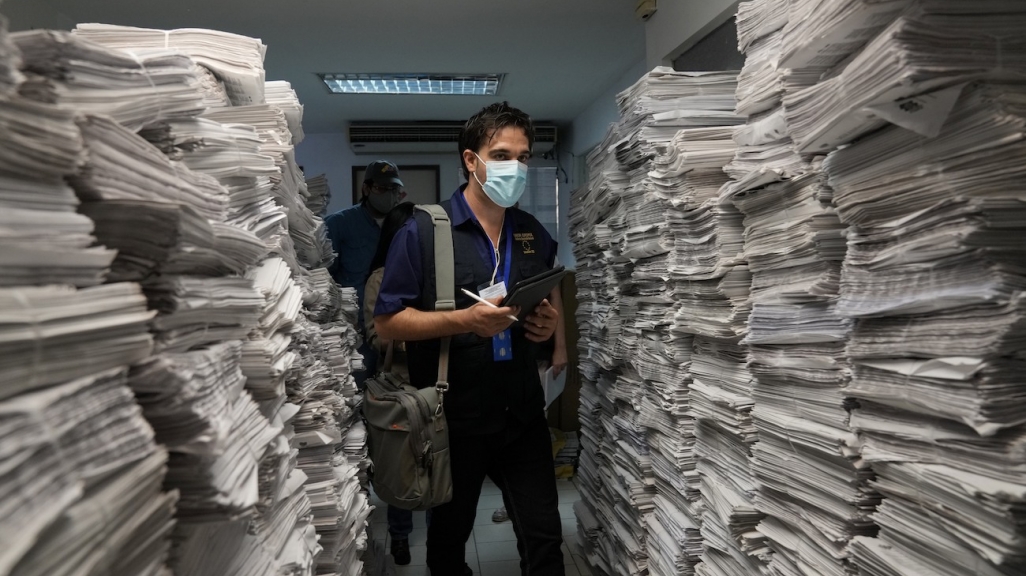 An EU electoral observer in Venezuela. (AP)