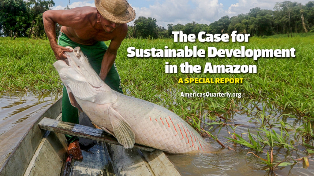 Cover of AQ issue showing man pull huge fish out of river