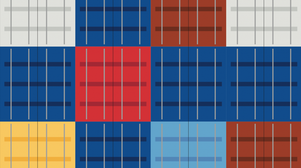 Graphic representation of shipping containers