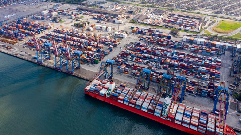 Port in Brazil seen from above
