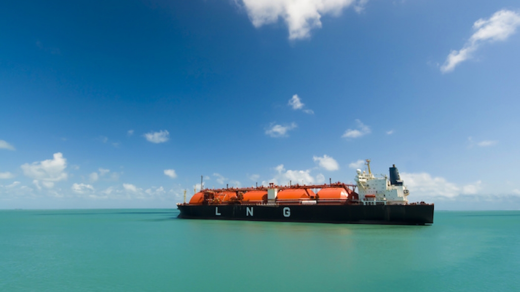 LNG tanker in the Caribbean