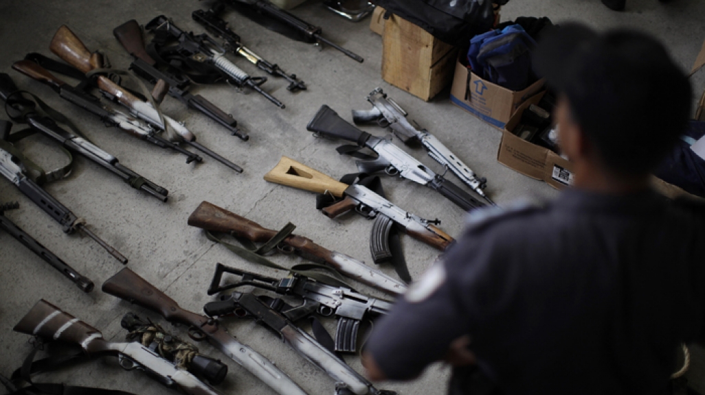Weapons seized by police in Brazil.