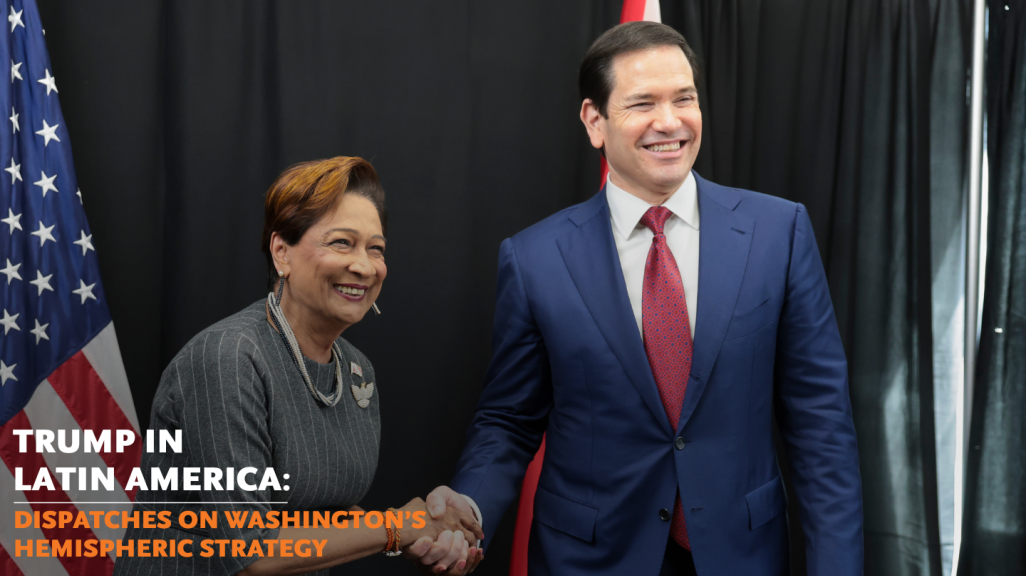 (L-R) Prime Minister of Trinidad and Tobago Kamla Persad-Bissessar and U.S. Secretary of State Marco Rubio. (AP)