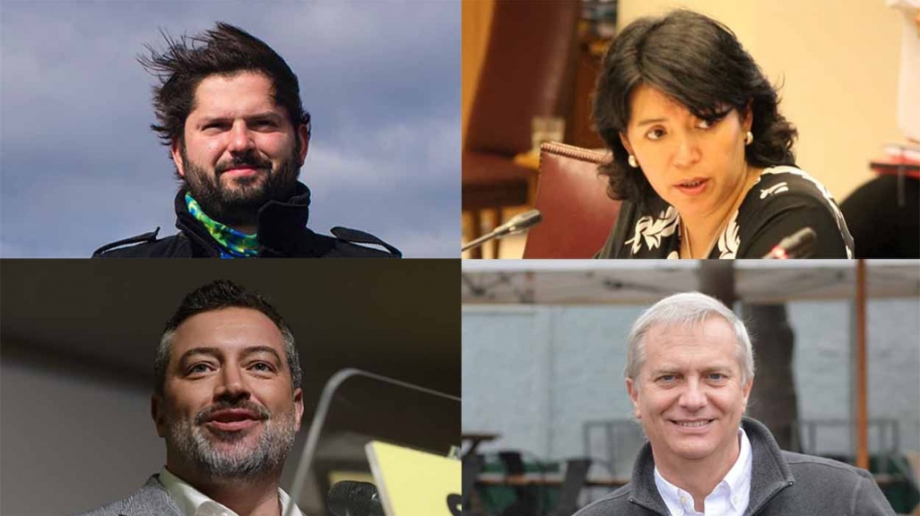 Chilean presidential candidates Gabriel Boric, Yasna Provoste, Sebastián Sichel, and José Antonio Kast