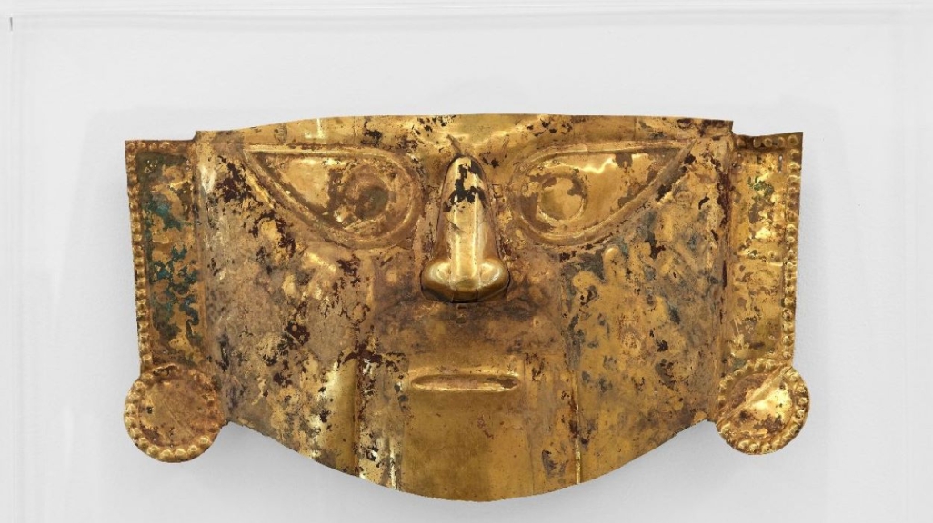  Unknown Lambayeque artist, north coast of Peru, Gold Mask, 900–1100 CE. Private Collection