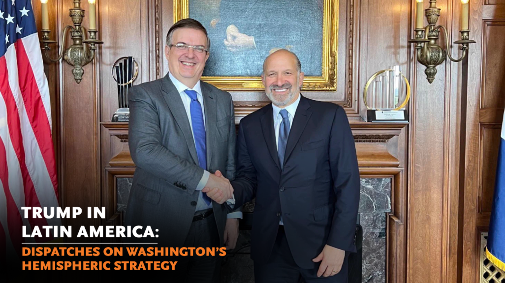 Mexican Economy Minister Marcelo Ebrard and U.S. Secretary of Commerce Howard Lutnick meeting last year. (Ebard's X)