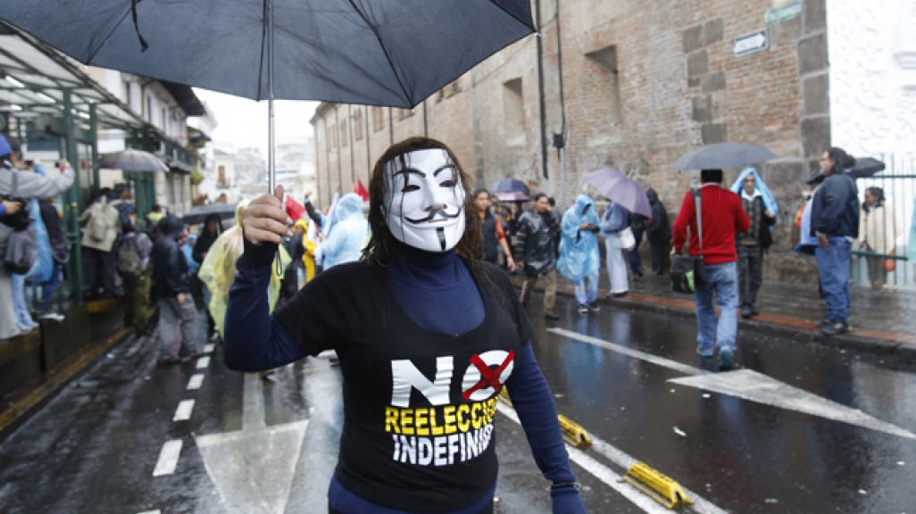 Protest in Quito, Ecuador over indefinite reelection