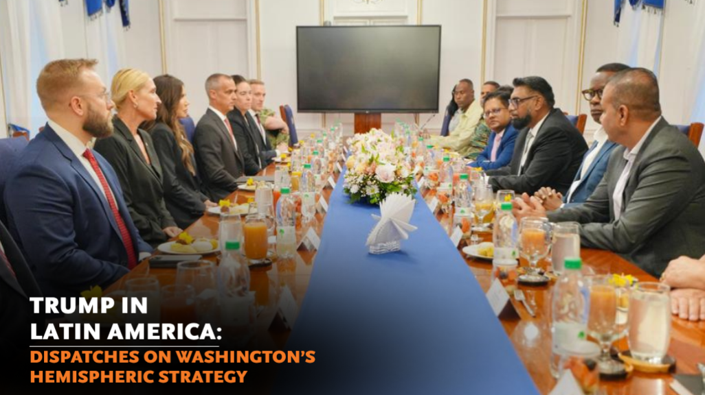 Special Envoy for Shield of the Americas Kristi Noem meets with Guyanese President Irfaan Ali. (Noem's X)