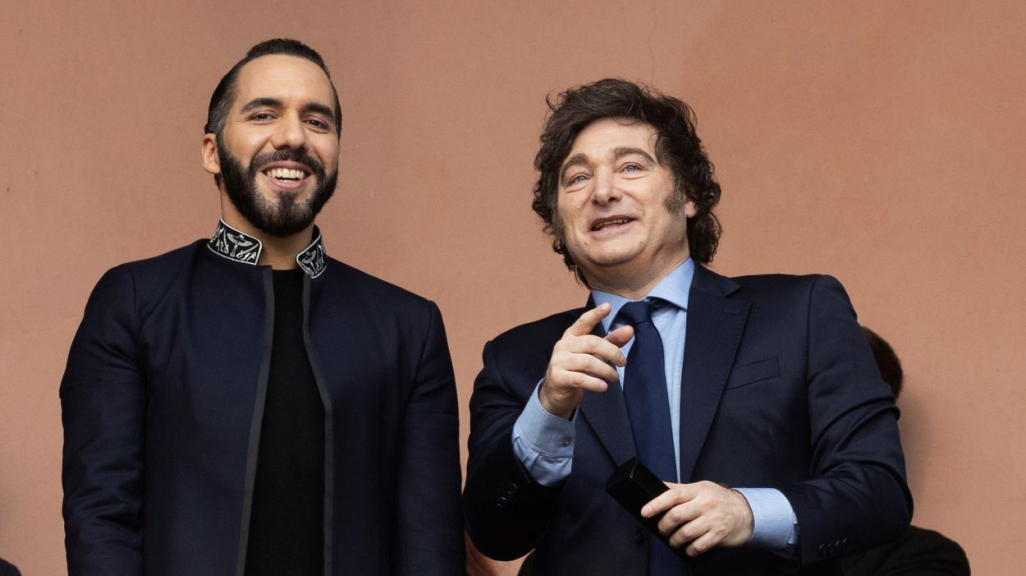 Argentine President Javier Milei and Salvadoran President Nayib Bukele. (Photo: AP)