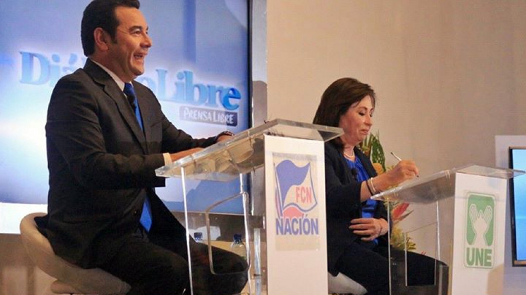 Jimmy Morales and Sandra Torres debate