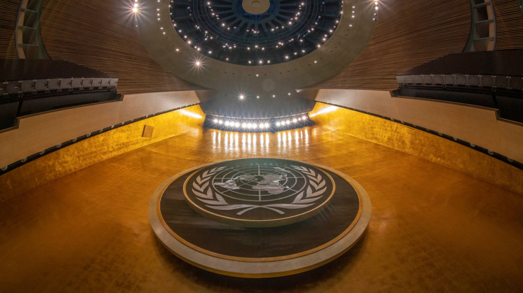 The ceiling of the UN General Assembly. (UN X Accout)