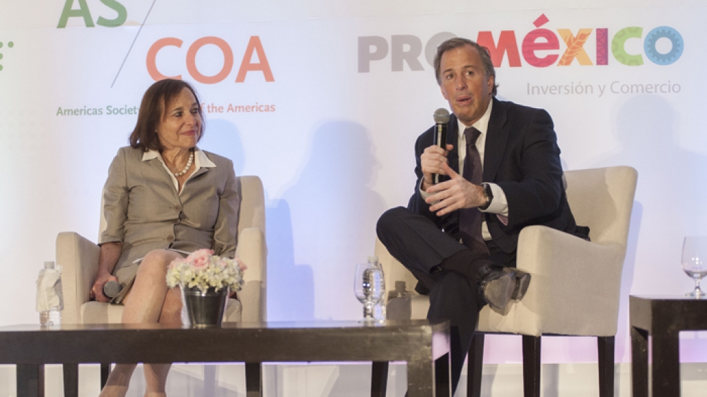 Susan Segal and Jose Antonio Meade in Mexico City