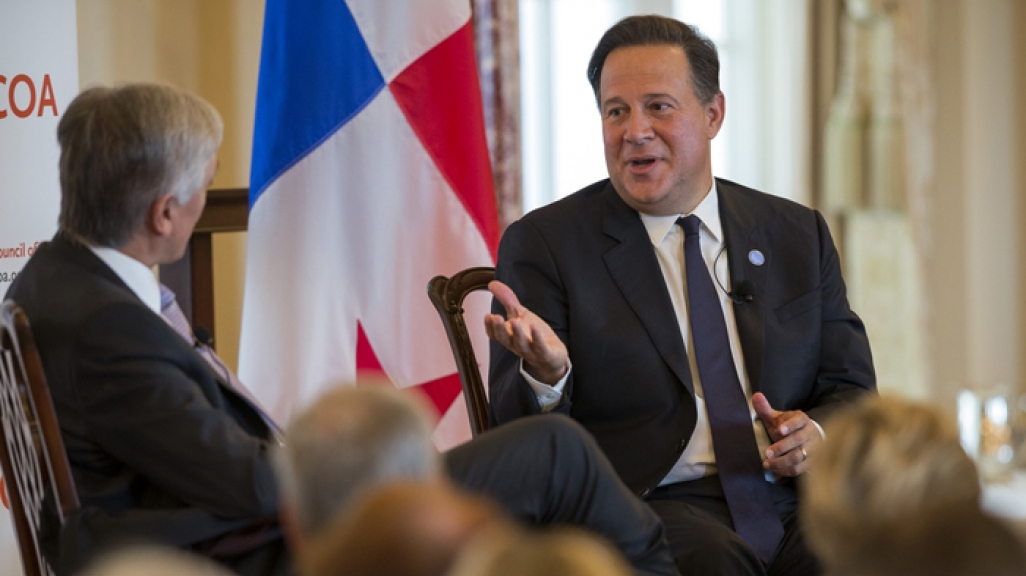 Juan Carlos Varela speaks at the Washington Conference on the Americas 2016