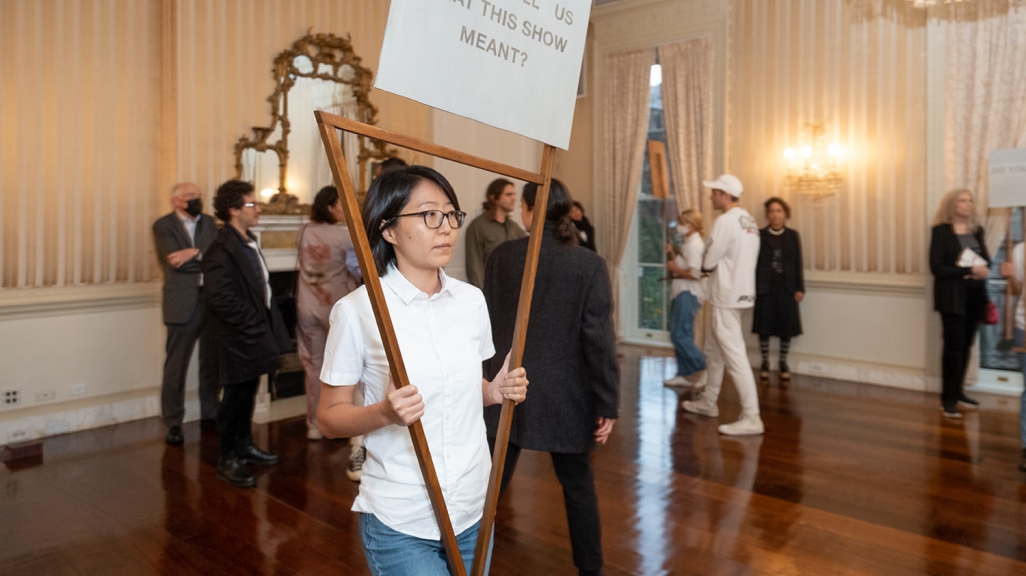 AS/COA staff participating in the Ophelia performance. (Michael Palma Mir Photography)