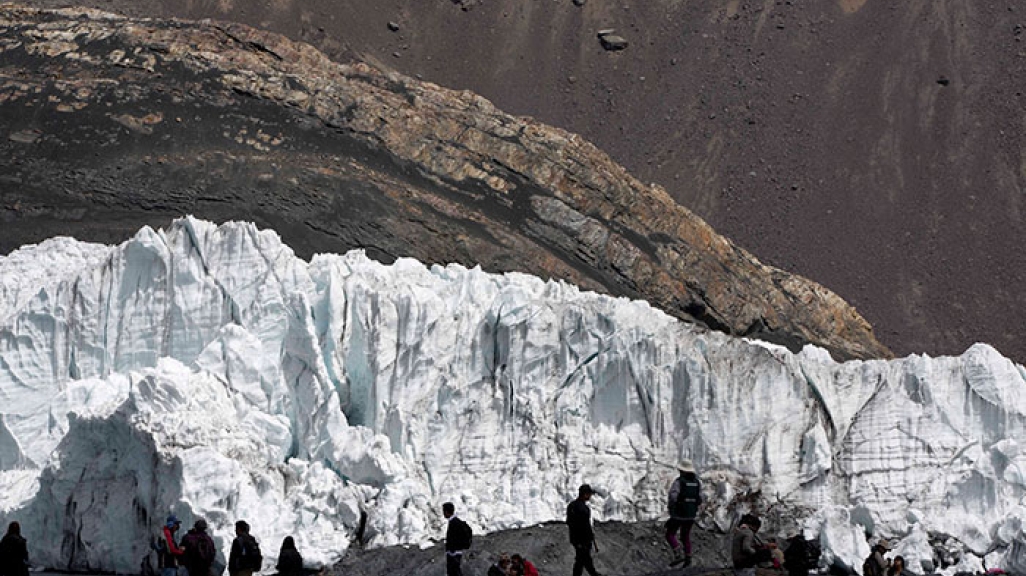 A melting glacier in Peru