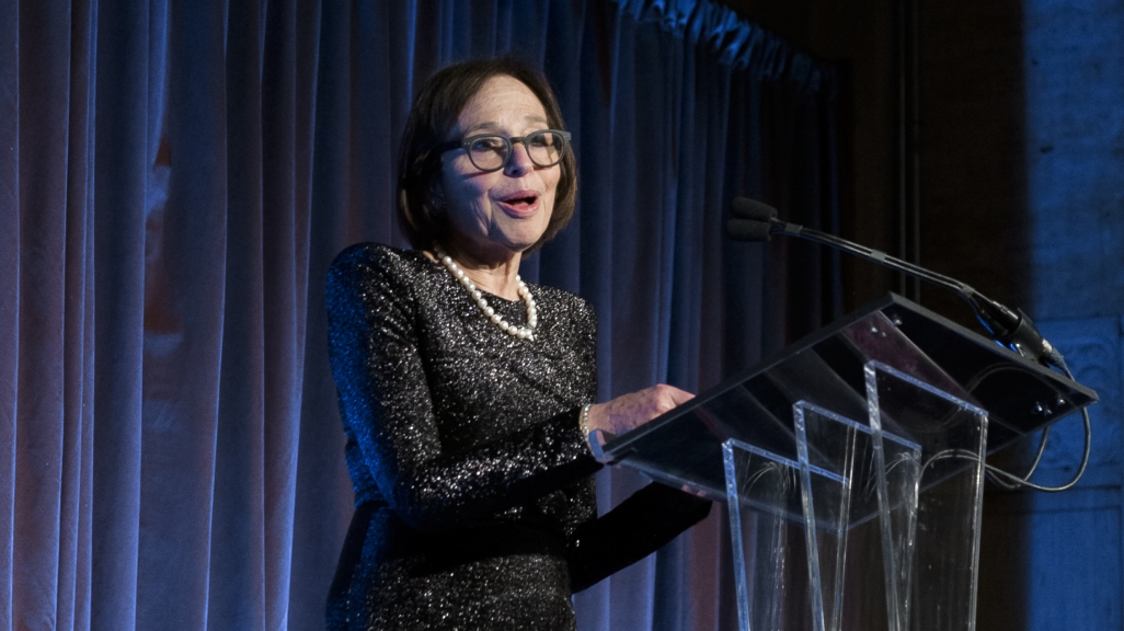Susan Segal at a podium