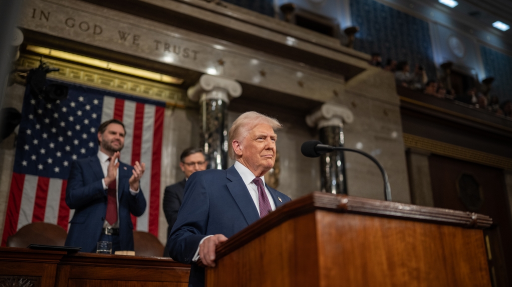 President Trump speaking to Congress. (White House)