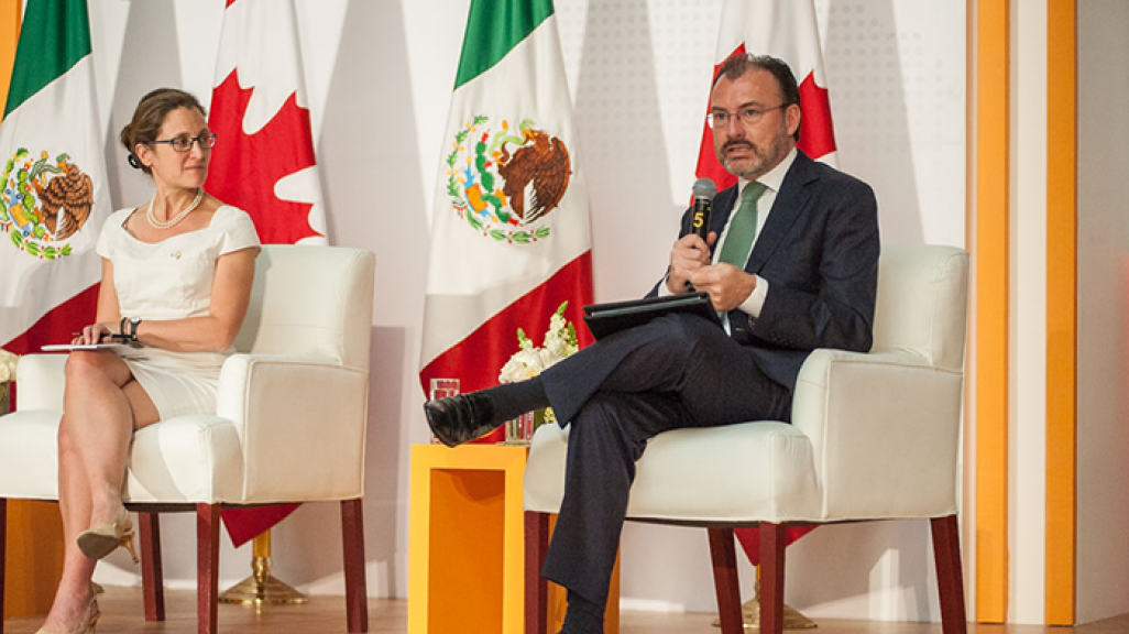 Chrystia Freeland and Luis Videgaray