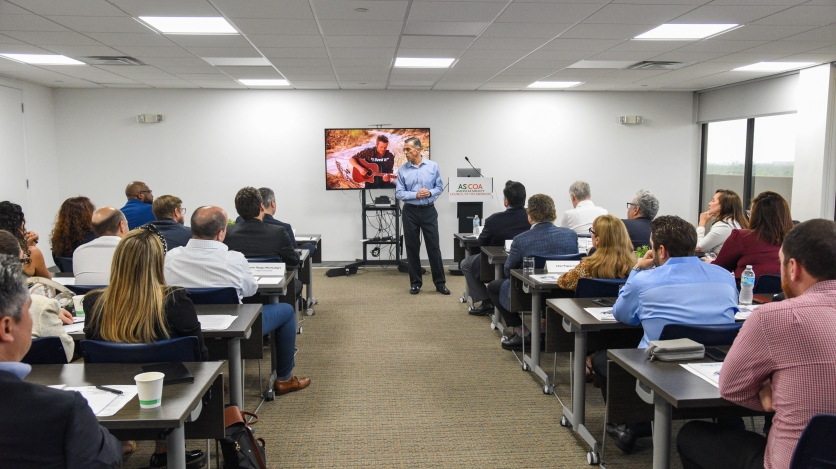 Edgardo Pappacena delivers presentation to a select audience.