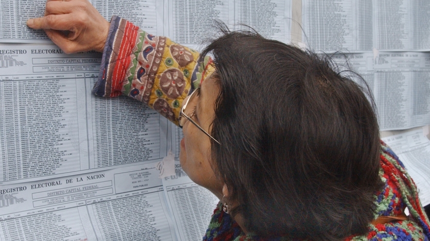 A voter in Argentina