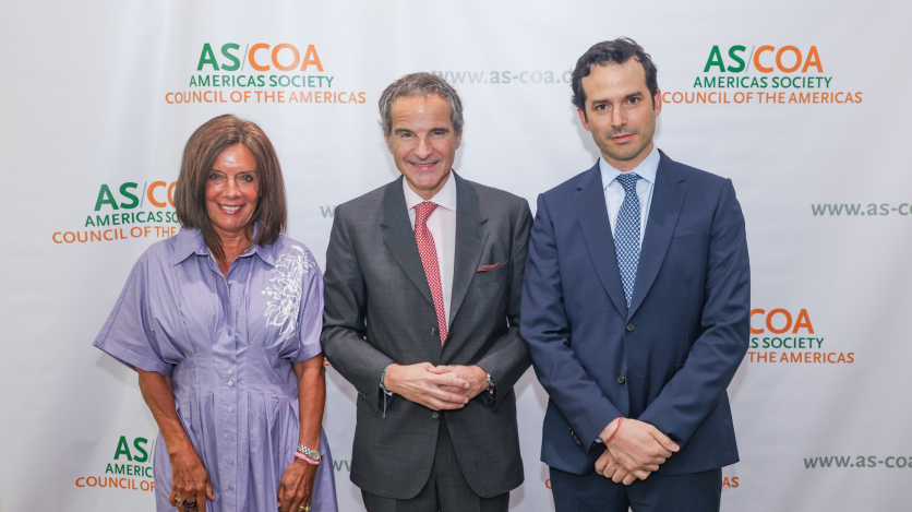 Carolina Barros of Corporacion America, Rafael Grossi of IAEA, and Guillermo Zubillaga of AS/COA. (Photo: Gort Productions)
