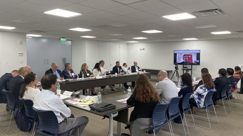 Speakers and attendees at the Cuba Working Group event. 