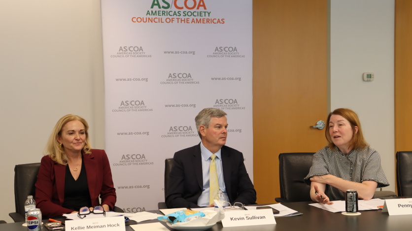 (L-R) McLarty's Kellie Meiman Hock, AS/COA's Kevin Sullivan, and the German Marshall Fund's Penny Naas.