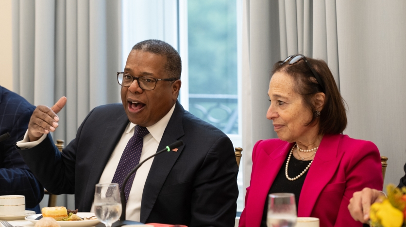 Assistant Secretary of State for Western Hemisphere Affairs Brian A. Nichols and AS/COA President and CEO Susan Segal. (Alexis Silver/Roey Yohai Photography)
