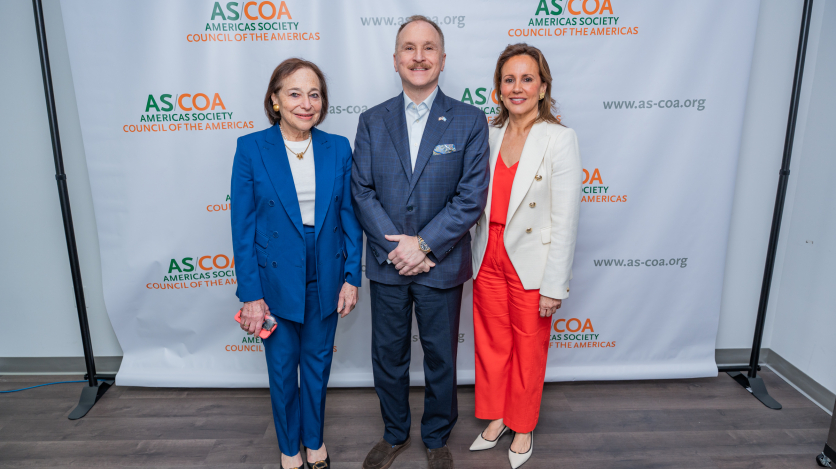 AS/COA's Susan Segal, Ambassador Lamelas, AS/COA's Maria Lourdes Teran