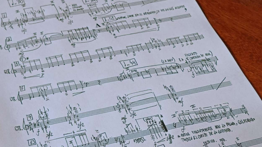 Manuscript page of Diego Tedesco's "Invention"